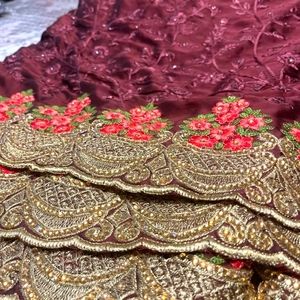Mahroon saree